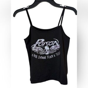 Black Poison "Old School Rock 'n' Roll" Graphic Cami Spaghetti Strap Tank Top